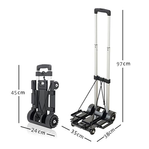 Carretilla plegable multiusos con ruedas de goma miniatura 5