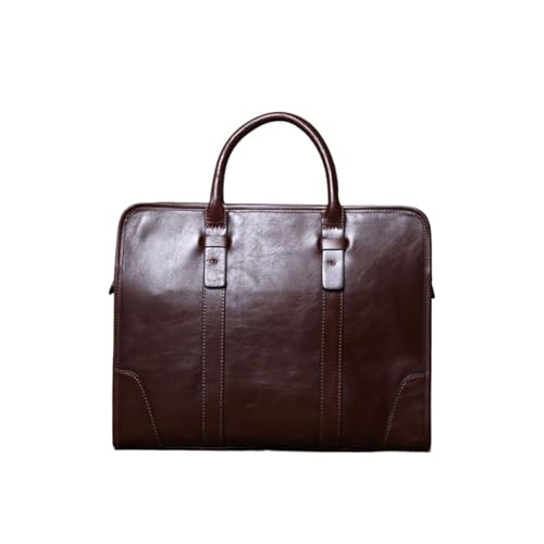 Lejdi Bolsos de cuero genuino Bolsos de hombro Bolsos cruzados Bolsos for computadora portátil Maletines for hombre(Brown)