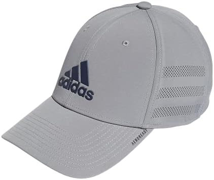 adidas Men's Gameday 3 Structured Stretch Fit Cap, Grey/Shadow Navy, Small-Medium