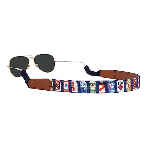 Image of Leather Hand-Stitched Needlepoint Sunglass Strap Retainer