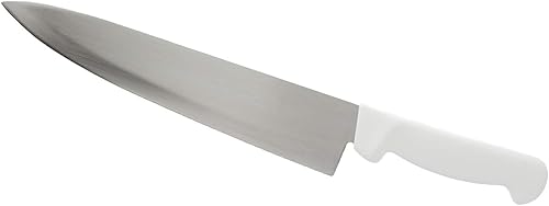 Soro Essentials - Cuchillo de chef de acero de alto carbono de 12 pulgadas con mango de color blanco- Cuchillo de cocina de borde recto Cuchillos de