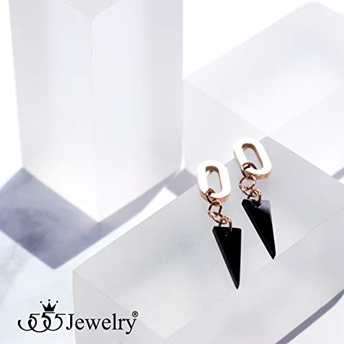 555Jewelry Orecchini pendenti a triangolo in