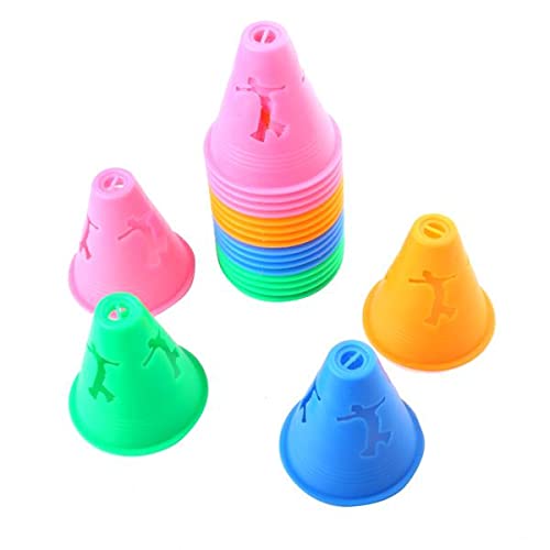 LOOM TREE® 20Pcs Hollow-Out Bright Color Slalom Cones for Slalom Skating Cone Skating | Team Sports | Soccer | Training Aids-image-3