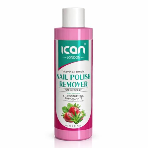 ican London Strawberry Vitamin E Formula Nail Polish Remover 250ml