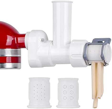 ZACME Pasta Extruder for Kitchenaid Mixer with 6 Pasta Outlet Shapes, Pasta Press Attachment for Kitchen aid (White)