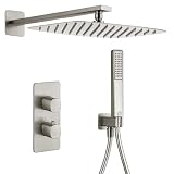 Imex Toscana GTT064 - Set doccia da incasso termostatico con doccetta effetto pioggia, 25 x 40 cm, doccia da bagno a 2 vie, set doccia completo