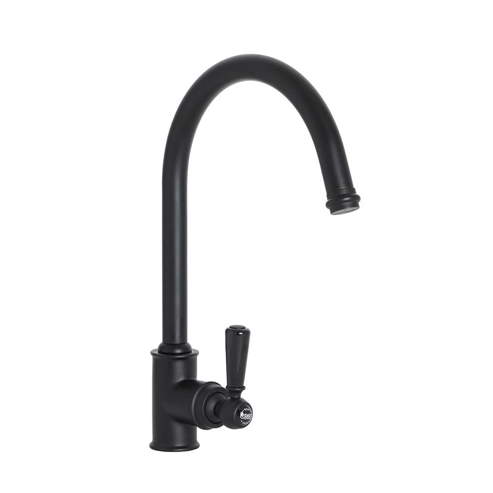 Milano Elizabeth Lever Handle Kitchen Sink Mixer Tap Swivel Spout - Black