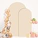 FANPROMS Beige Spandex Arch Cover Set of 2 Arch Covers Stretchy Backdrop Chiara Wall Arch Stand Cover 6FT 7.2FT Round Top Backdrop Cover for Arched Stand Wedding Covering for Balloon Party Ornaments