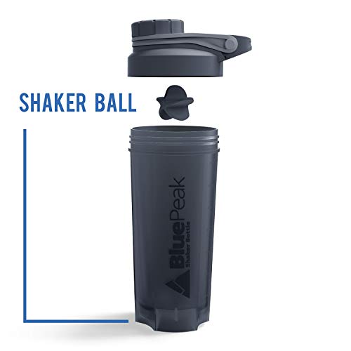 Bluepeak Protein Shaker Bottle 28 Oz With Twist Cap, Strong Loop Top, Bpa Free, Dishwasher Safe, Shaker Balls Included - On-The-Go Large Protein Shakers (3 Pack - Green, Blue, Gray) #TOP3