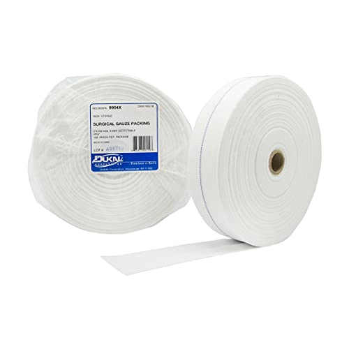 Dukal 9904X Gasa No Estéril de 2 pulgadas de ancho por 100 yardas de largo, 4 capas, detectable por rayos X, paquete de 10 miniatura 1