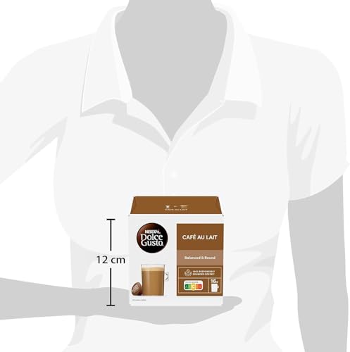 Image of Nescafe Dolce Gusto Cafe Au Lait Coffee Capsules, Balanced & Round, Each 10g X 12 Pods, New Recipe (Product Of UK) From DECADENT