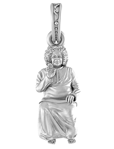 Pendentif Sathya Sai Baba en argent sterling 925 ciselé main - 2