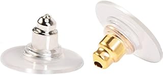 100 Pairs Bullet Clutch Earring Backs with Pad Earring Safety Backs, Silver and Gold