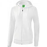 Weicher Baumwollmix Erima Damen Basic Hooded Sweatshirt Jacke, Weiß, 38 EU