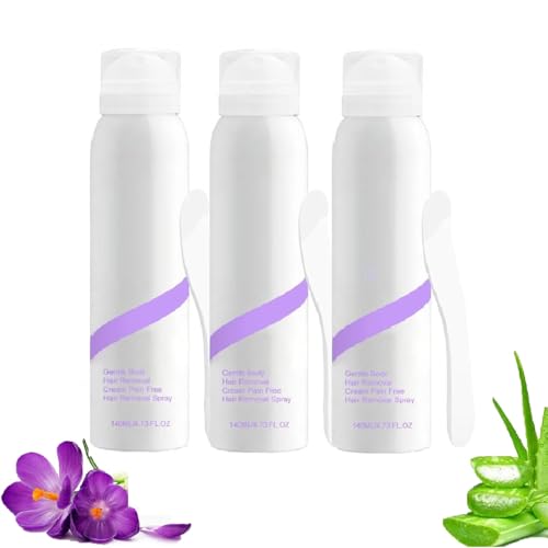 Mousse dépilatoire douce à l'aloe vera pour peau sensible pack de 3 spray épilation homme femme