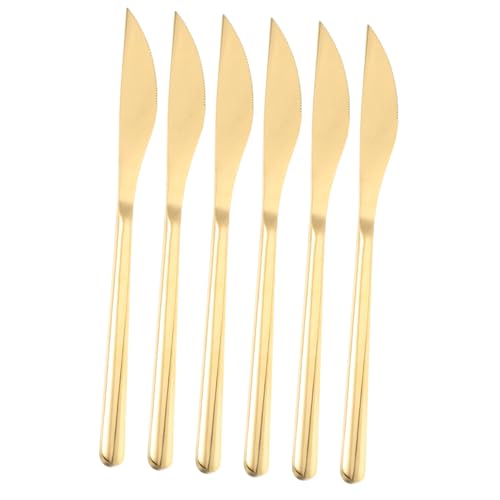 KICHOUSE Multi-function Steak Cutlery Set 6pcs Table Knife Cheese Butter Spreader