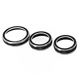 3-teiliges Knaufring-Abdeckungsring-Ersatz-Set für Jeep für Grand For Cherokee 2014 2021 Volume Turn Knob Covers Made of Aluminum Alloy