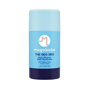 Megababe Daily Deodorant – The Geo Deo with Multi-Minerals | Aluminum-Free, All Natural | Eucalyptus, Cedarwood & Mint | 2.6 oz