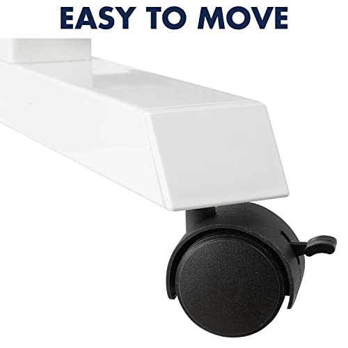 Quartet Whiteboard Easel, Glass Dry Erase Board, Rolling Easel Stand On Wheels, Double-Sided Privacy Screen with Adjustable Height, Includes 1 Marker, Creates Private Interactive Workspaces (Q293066W)