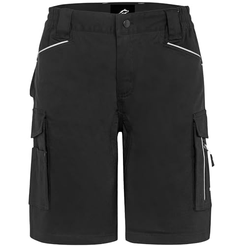 BWOLF Daytona Arbeitsshorts Stretch, Arbeitshosen Männer Kurze, Arbeitshose Herren mit vielen Taschen (DE/NL/SE/PL, Alphanumerisch, XL, Regular, Regular, Schwarz)