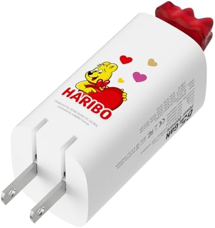 Haribo 65 W Ga N Wall Charger – Fun Gummy Bear Design with PD & QC 3.0 Fast Charge Technology, 3-Port USB-C/USB-A Adapter for i Phone, Galaxy, Pixel, i Pad, Earbuds, Switch, and More – Compact, Universal Compatibility for Effortless Charging at Home or on the Go Haribo 65 W Ga N Wall Charger – Fun Gummy Bear Design with PD & QC 3.0 Fast Charge Technology, 3-Port USB-C/USB-A Adapter for i Phone, Galaxy, Pixel, i Pad, Earbuds, Switch, and More – Compact, Universal Compatibility for Effortless Charging at Home or on the Go
