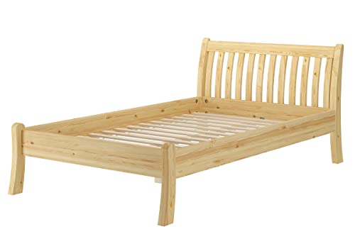 Erst-Holz®Komfortables Einzelbett Seniorenbett 120x200 Gästebett Kiefer massiv V-60.61-12Rollrost inkl.