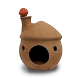 Jainsons Pet Products Betta Fish Tank Accessories | Natural Earthenware Pleco Cave Mushroom House | Shrimp Breeding Shelter & Aquarium Decoration | Safe Clay Fish Habitat (No Paint)