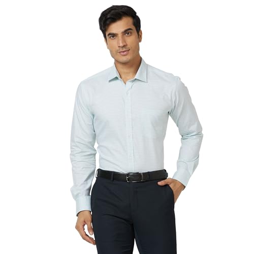 Image of Park Avenue Slim Fit Pure Cotton Checks Pattern Semi Cutaway Collar Formal Shirt