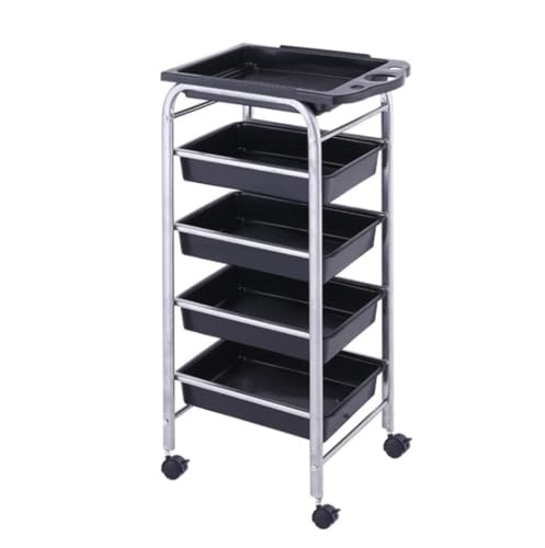 Carrito de belleza con ruedas, carrito utilitario de metal para salón de belleza, con cajón extraíble, bandeja rodante para spa y peluquería con ruedas, herramienta móvil para salones de belleza y s
