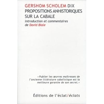 DIX PROPOSITIONS ANHISTORIQUES SUR LA CABALE