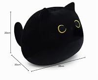 SNOWOLF Nette Katze Plüsch Umarmung Kissen Gefüllte Tiere Spielzeug, Kawaii Plüsch Spielzeug Super Soft Cartoon Wurf Kissen für Mädchen Jungen Brithday Geschenk (30cm, schwarz) – Ansicht 8