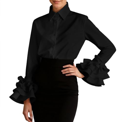 Chemise élégante anti-inconfort avec poignets à volants pour rester à l'aise