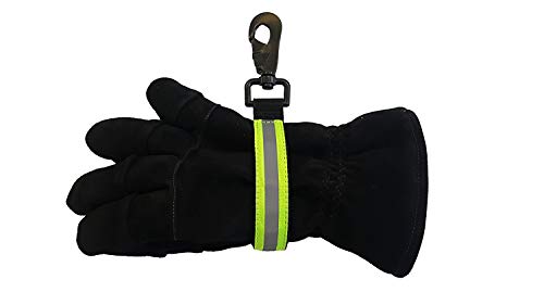 LINE2design Heavy Duty Firefighter Glove Strap with Green Reflective Trim