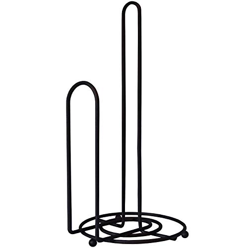 Blue Donuts Paper Towel Holder Countertop - Easy One-Handed Tear Paper Towel Holder, Farmhouse Paper Towel Holder, Black…