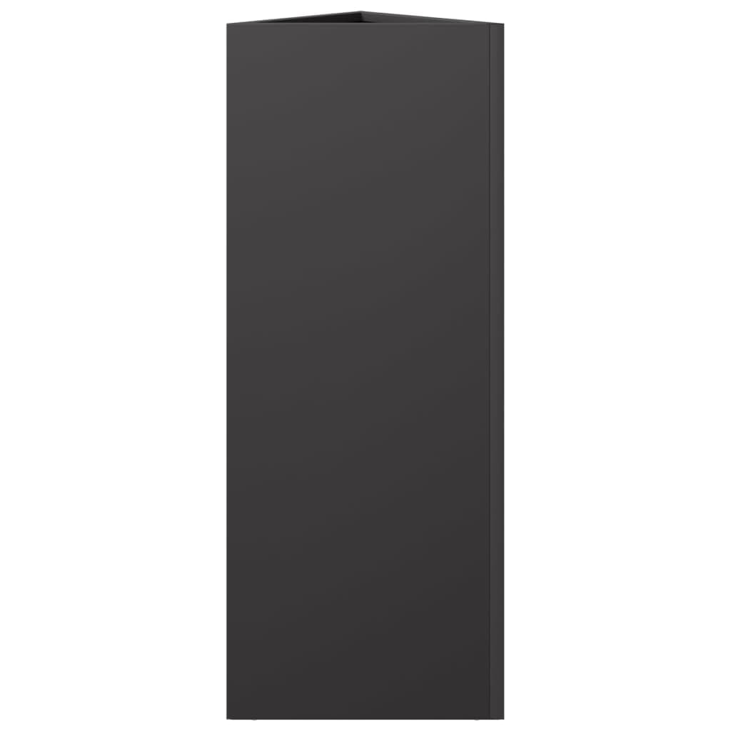 Set di 2 vasi per piante triangolari, 30 x 26 x 75 cm, in acciaio, per giardino, balcone, terrazza, decorazione durevole, resistente alle intemperie