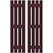 Ekena Millwork ARW401SB415X72WRH Americraft Four 3 Exterior Real Wood Spaced Board-n-Batten Shutters (Per Pair), Wine Red