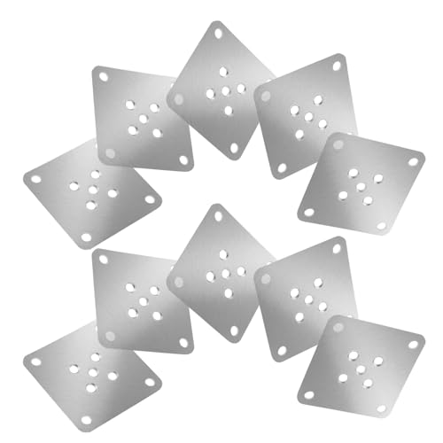 Yardenfun 10 Piezas De Herrajes para Patas De Mesa De Comedor Placas De Fijación Planas Conexiones para Mesa Y Patas Sujetadores para Herrajes Fijador para