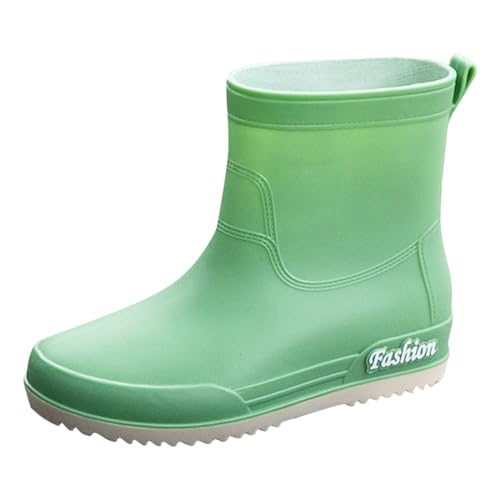 Botas de goma de media altura para mujer, multicolor, botas de jardín, botas de lluvia, transpirables, de goma, ligeras, antideslizantes, de media altura, botines informales, impermeables, vintage