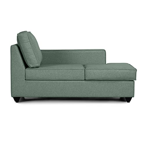 Image of Wakefit L Shape Sofa Set for Living Room | 3 Year Warranty - 3 Seater + Chaise (Fabric, Omega Green)