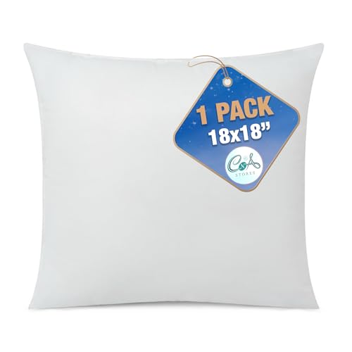CnA Stores - Square Cushion Insert Inner Pads 18 x 18 Inch (45cm x 45cm) Cushion Stuffer Made From Bounce Back Non- Allergenic 100% Pure Hollowfibre 1 Cushion