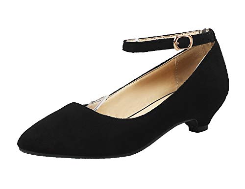 AllhqFashion Donna Tacco Basso Puro Fibbia Scarpe