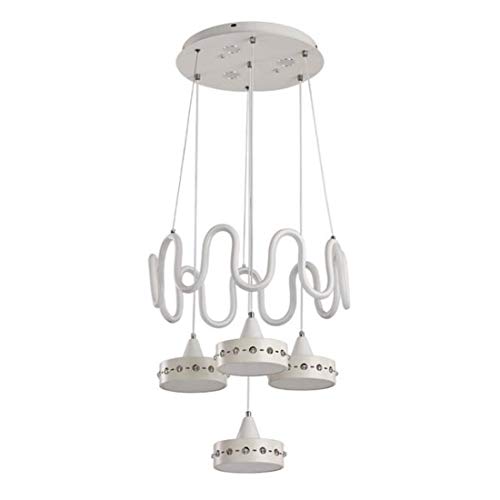 Lustre LED blanc pour restaurant et chambre moderne - 2
