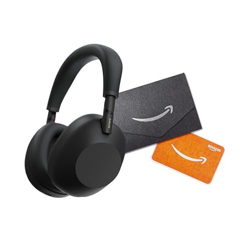 sony wh-1000xm6 noise canceling headphones in black and 30 amazon gift card