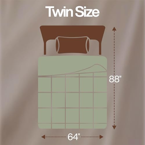 Image of Utopia Bedding Twin Comforter Duvet Insert, Quilted Sage Green Comforter with Corner Tabs, Box Stitched Down Alternative Comforters Twin Size 64 x 88 inches