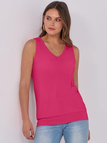 Image of ANRABESS Women Tank Tops Summer V Neck Sleeveless Casual Loose Fit Cute Cami Basic T Shirts Solid Tees 2026 Trendy Outfits