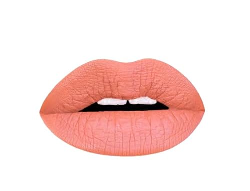 Aromi Peach Matte Liquid Lipstick | Peachy Nude Lip Color, Pink Caramel, Vegan, Cruelty-free, Long-Lasting, Kiss Proof, Handmade (Fuzzy Peach)