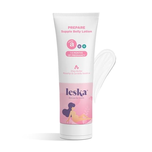 LESKA Maternity Hydrating Lotion | STAGE A: PREPARE Supple Belly Lotion (Pregnancy Months 1-5) | Part of a Complete 3 Stage Pregnancy Skin Care System | New Mom Gifts (4oz)