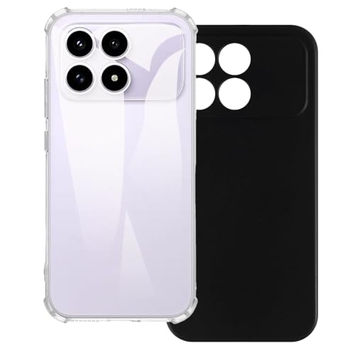 UOGNADGD 2�� TPU�P�[�X Xiaomi Poco F8 Pro 5G �Ƃ̌݊������� �X�}�z�J�o�[ - �ϏՌ��t���L�V�u���ی�A�N�Z�T���[ �����J�b�g���H (�N���A+�u���b�N)