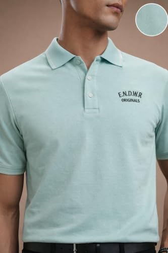 Image of ENDEAVOUR WEAR Men Men Short Sleeve Solid Cotton Rich Polo T Shirt | Collar Tshirts | Half Sleeves | Plain-Regular Fit