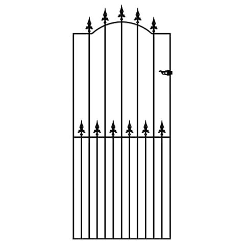 Saxon Spear Top Tall Garden Gates 762mm GAP x 1970mm High galvanised wrought iron metal swing gate SAZP30 Cover